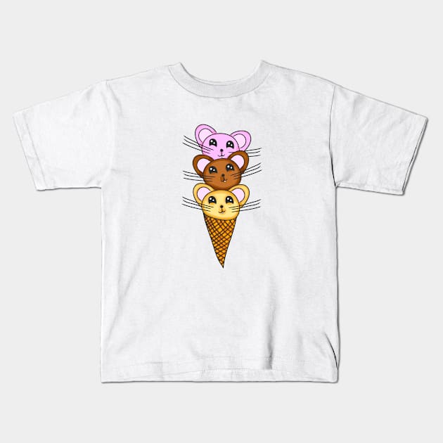 Mice Cream Kids T-Shirt by JadeGair